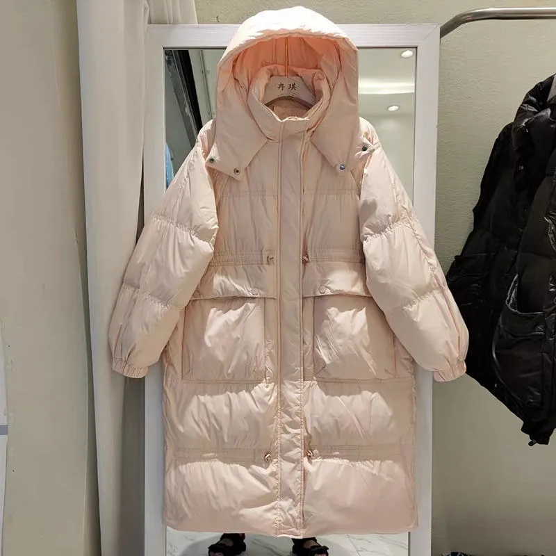 Abrigo de algodón con capucha para mujer, chaqueta gruesa y cálida para invierno, Parkas de talla grande, novedad de 2023