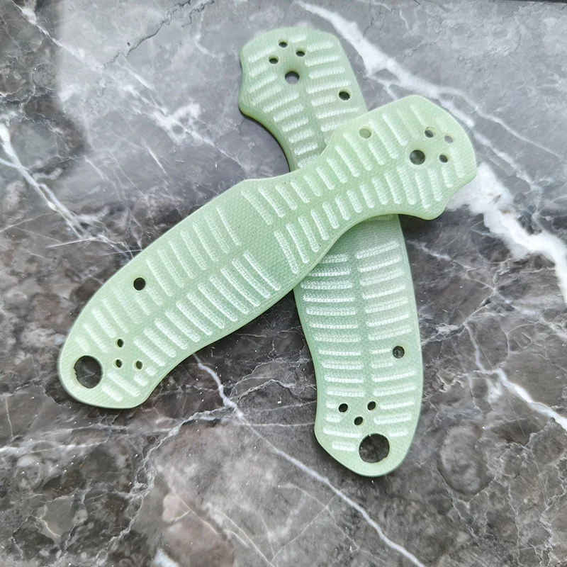 8 Colors G10 Material Fish Bone Pattern Fold Knife Handle Scales for Spyderco Paramilitary3 Para3 C223 Knives