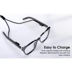 Lentes intercambiables magnéticas, gafas de Audio inteligentes, altavoces integrados, luz azul, gafas Bluetooth, recargables, llamadas telefónicas claras