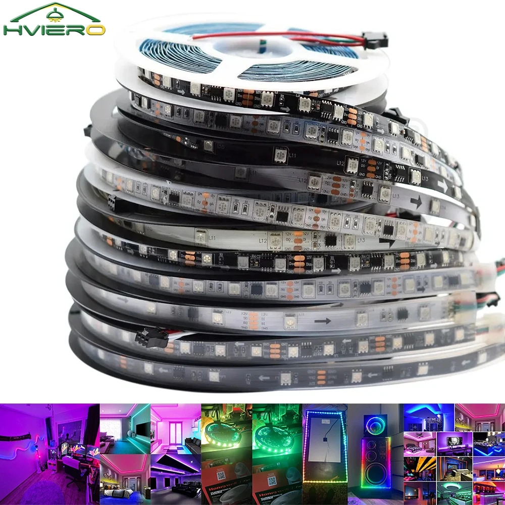 

5m/roll IC WS2811 Led Pixel Strip Light DC 12V SMD5050 RGB LED Tape Addressable Flexible Digital Ribbon 60led/m 30led/m External