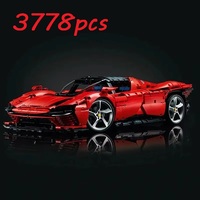 3778pcs Technical Machinery Building Blocks Super Sports Car Red SP3 Assembly Building Block Model Set Adult Boy Toy Gift