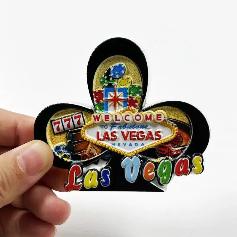 Las Vegas, USA, Entertainment Capital: Plum Blossom Cultural and Magnetic Refrigerator Magnets, High-Value Home Decorat