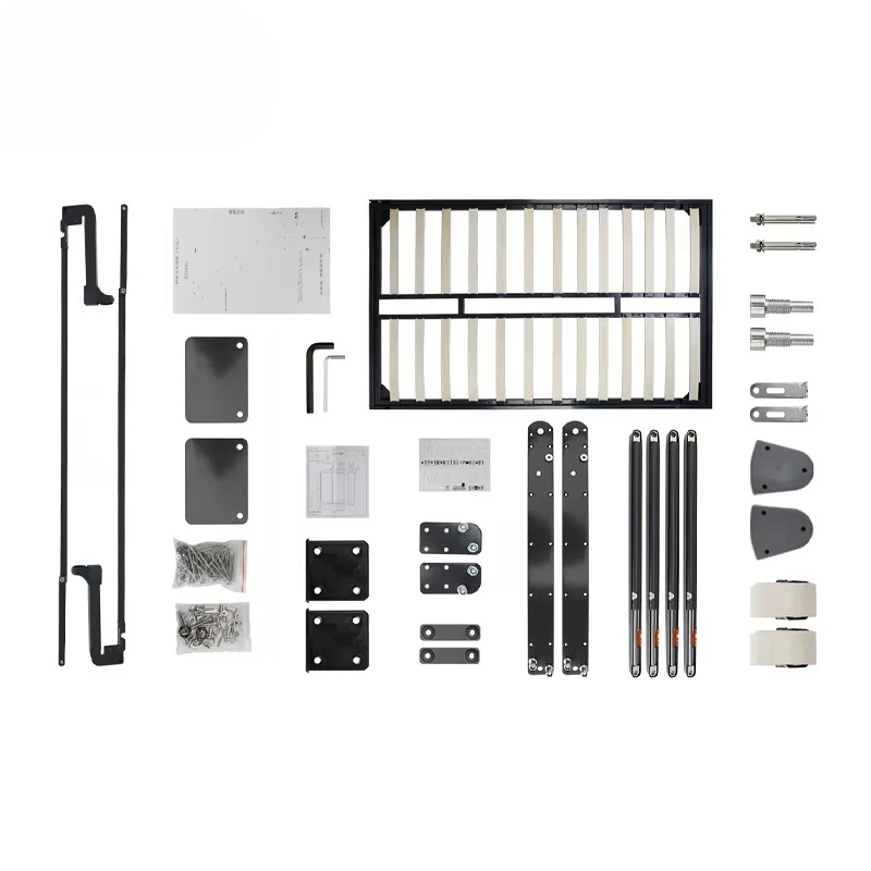 

Manual folding wall-mounted bed accessories 0.9 1.5 1.8 meters bed folding frame mechanism