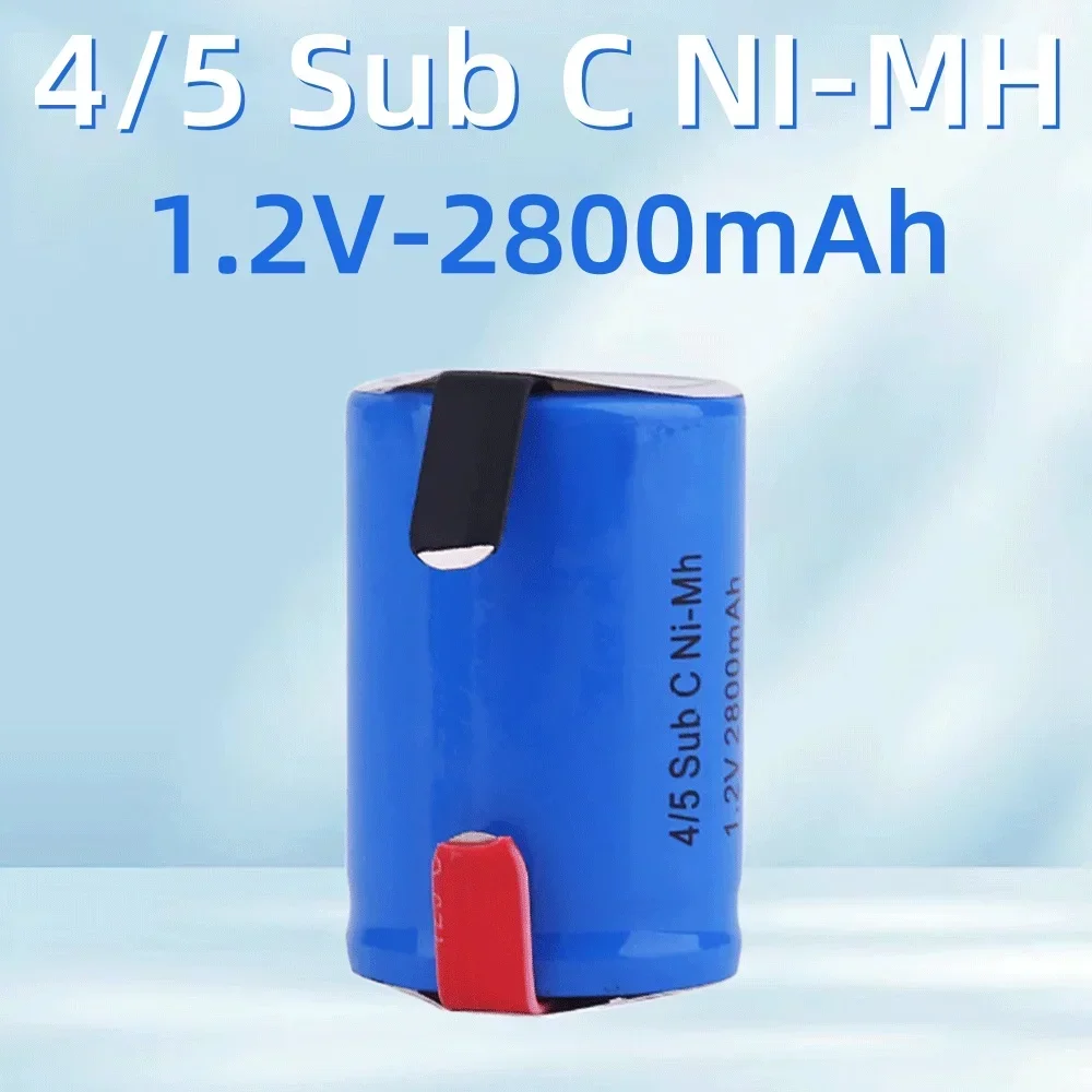 100% New 4/5 SC Sub C Hoge Ontlading 1.2V 2800mAh oplaadbare Ni-Mh Battery Met Lassen Tabs