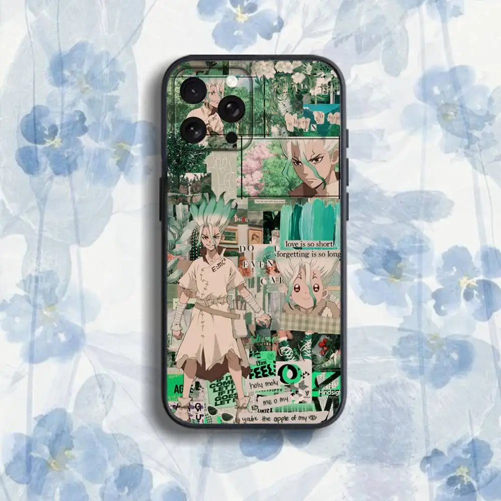 Funda de teléfono Dr S-Stone para iPhone 17,16,15,14,13,12,Pro,Max,Plus,E,SE4,Air,Mini caja suave negra