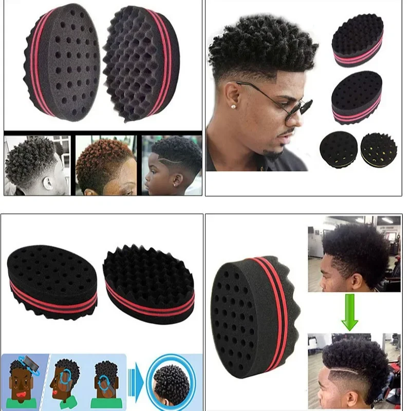 Dupla face Escova de Cabelo Esponja para Dreads, Grandes Buracos, Metal Pick Comb, respirável Perm, Styling, Twists