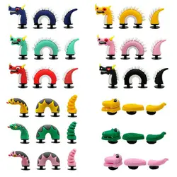 1Set Shoe Decorations Novelty PVC 3D Dragon Style Garden Shoes Accessories Charm Ornaments Kids Gift Charm Ornaments