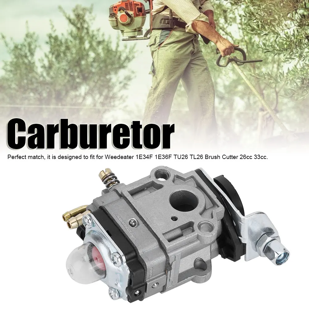 10mm Carburetor Carb Kits Replacement Fit for Weedeater 1E34F 1E36F TU26 TL26 Brush Cutter 26cc 33cc Carburetor Carburetor Kit