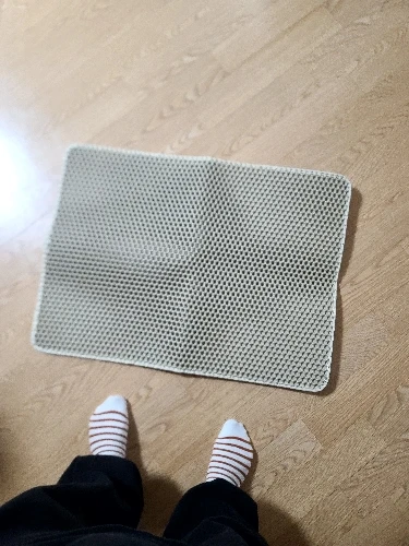 Customer review photo for Honeycomb Cat Litter Mat