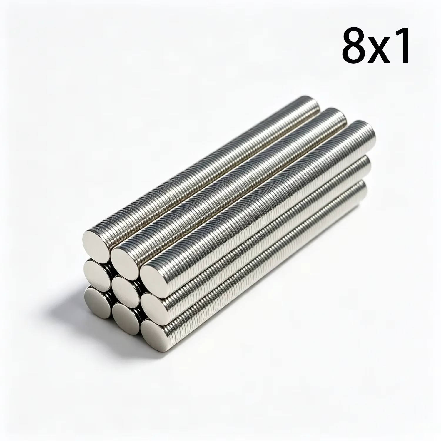 8X1mm Neodymium Magnet Round Magnet Permanent Super Strong Magnetic Disc for Fridge, DIY, Building, Scientific, Craft, Education