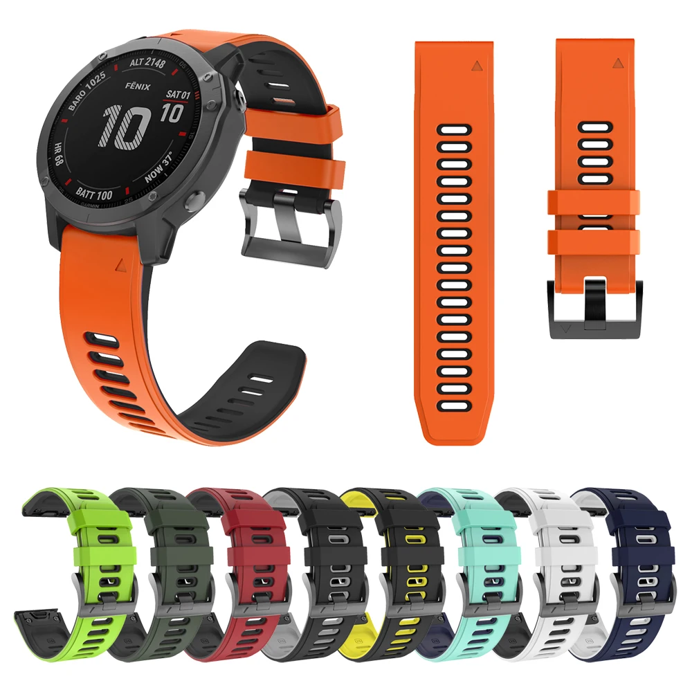 For Garmin Fenix 6 6X Pro 5X Plus 6S 5S QuickFit 26 22 20mm Watch Bands Sport Silicone Strap For Descent Mk2/Enduro/TACTIX DELTA