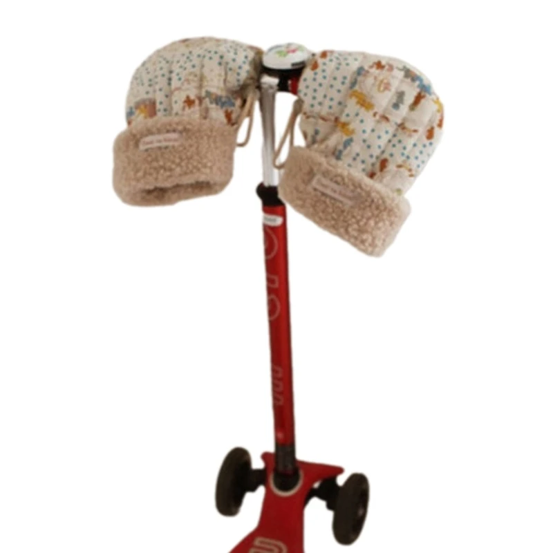 Guanti da Scooter per Bambini Biciclette Guanti in Peluche Caldi Guanti da Bici per per Bambini D5QA