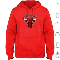 Bulls#@T Hoodies Long Sleeve Bulls Basketball Sports Bull Angry Horns Sketch Digitalart Chicago