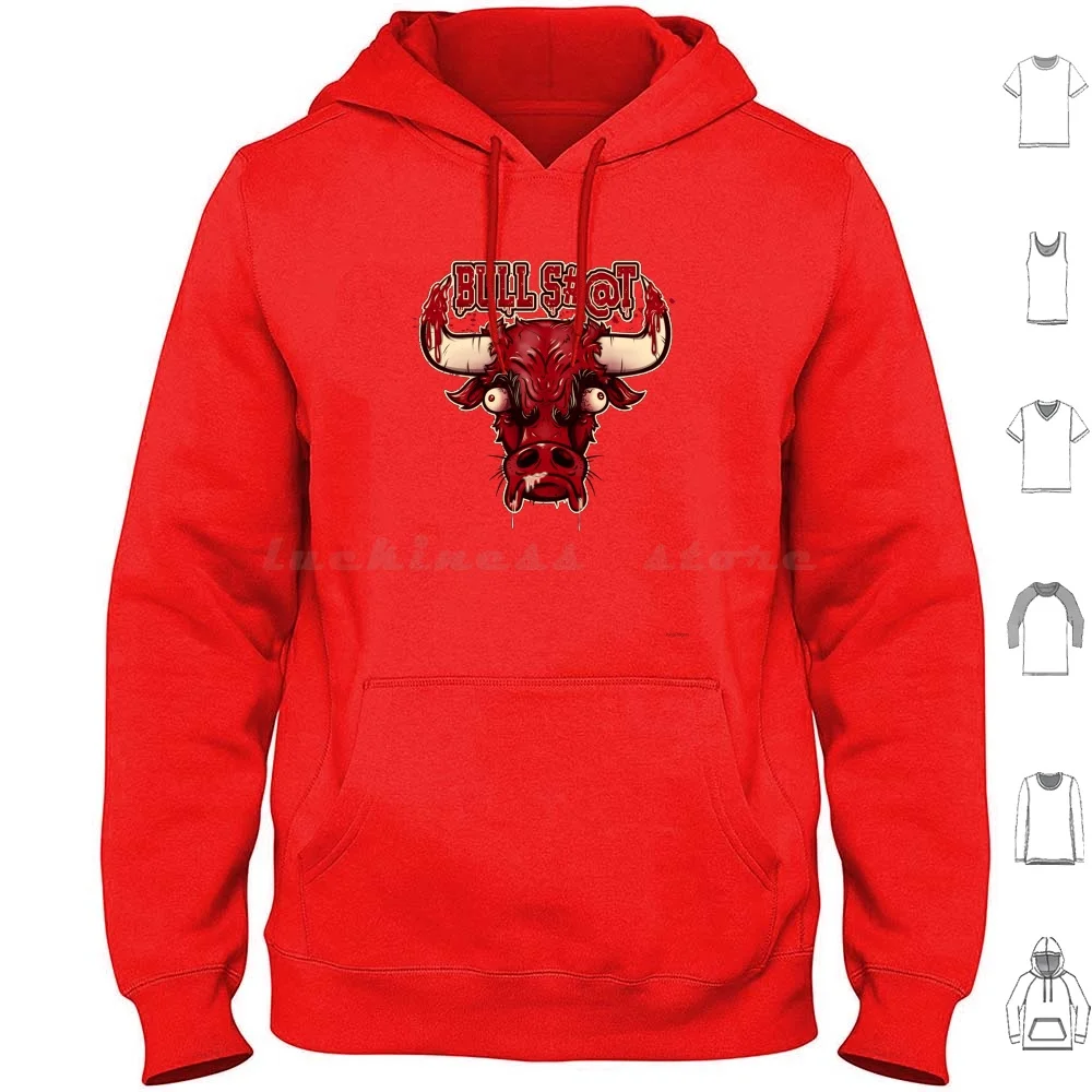 Bulls#@T Hoodies Long Sleeve Bulls Basketball Sports Bull Angry Horns Sketch Digitalart Chicago