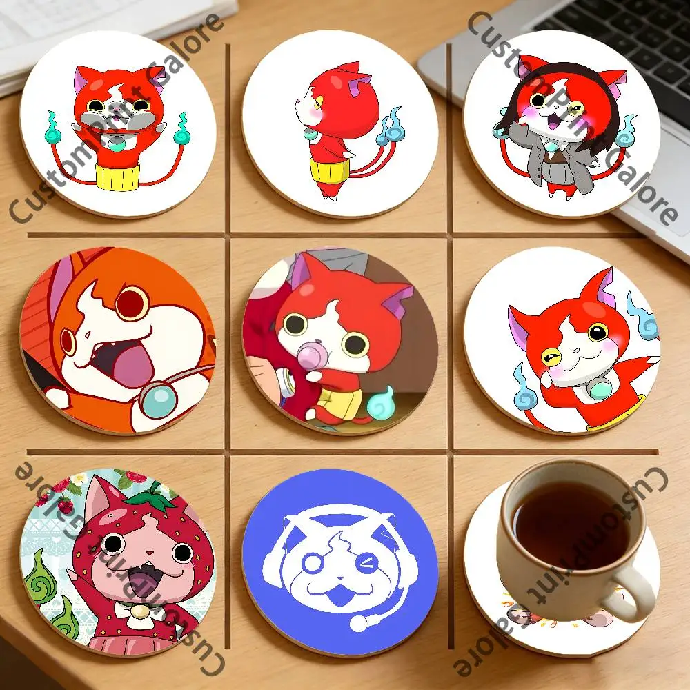 

J-JibanyanS Eco-Friendly Pine Coasters HD Print Design Non-Slip, Heat-Resistant Table Protection