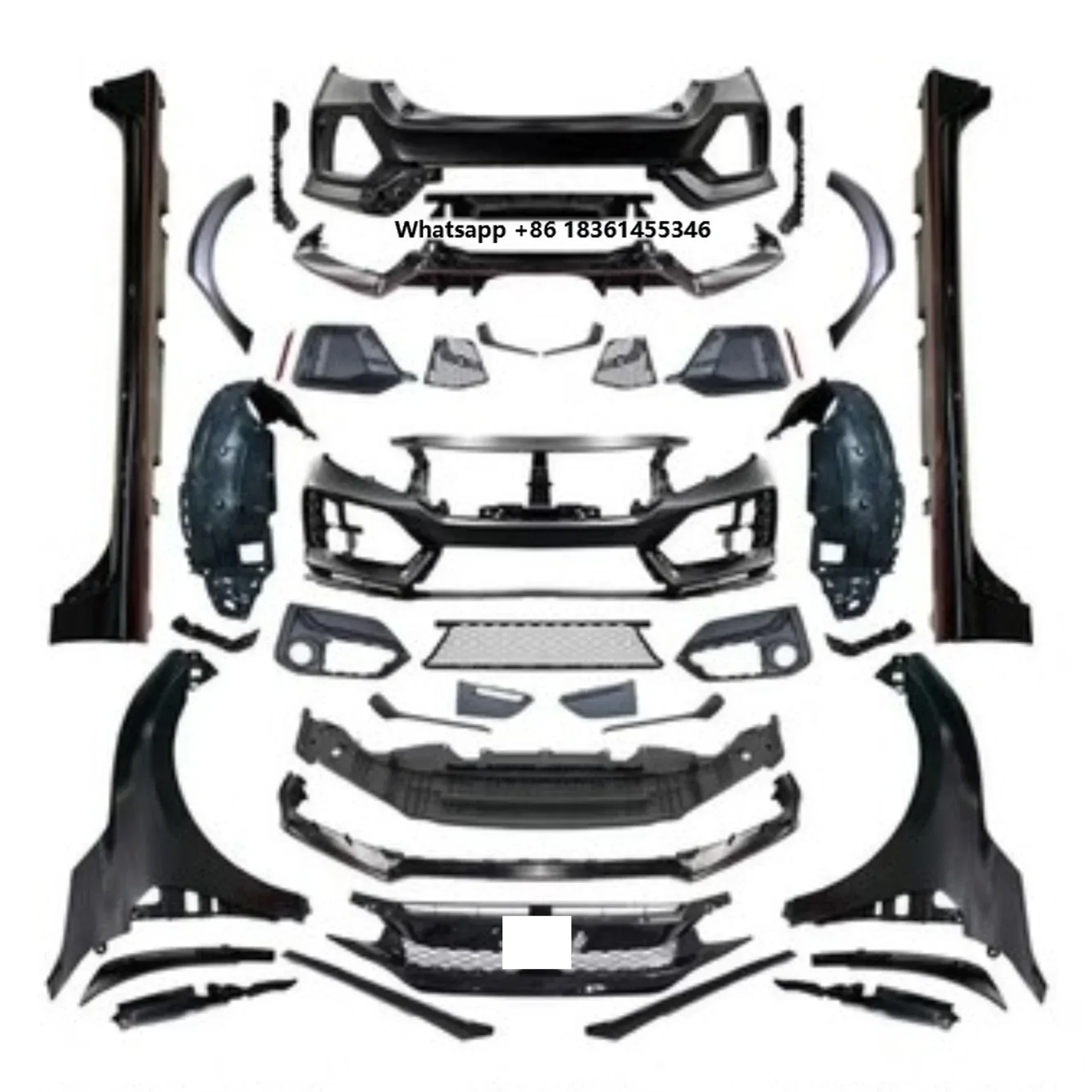 Front Rear Bumper Engine Cover Top Wing for  FC1 FK7 Hatchback Sedan Convert FK8 Wide Body Kit