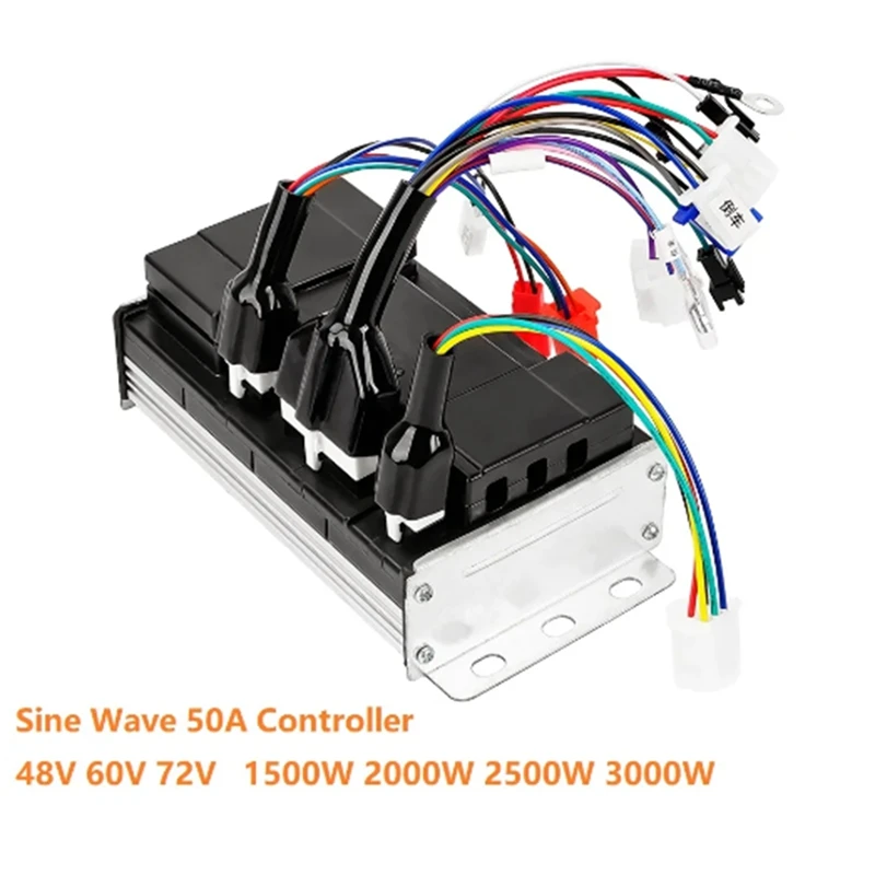 Sine Wave Controller 48V 60V 2500W 72V 3000W Electric Bicycle Brushless DC Controller 50A Scooter Motor Controller