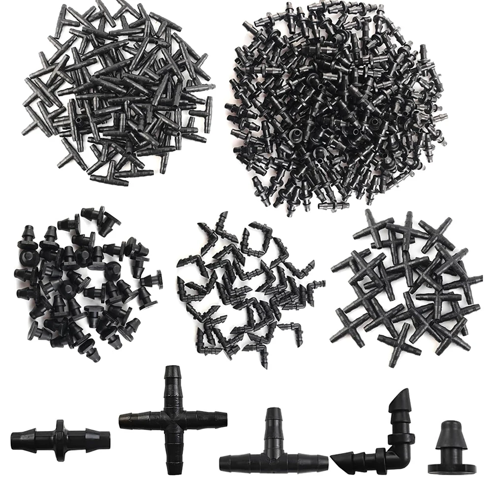 100pcs Drip lrrigation System Accessories lrrigation Drip 1/4inch Tube Flower Pot Vegetable Garden Lawn Water Hose Fitting