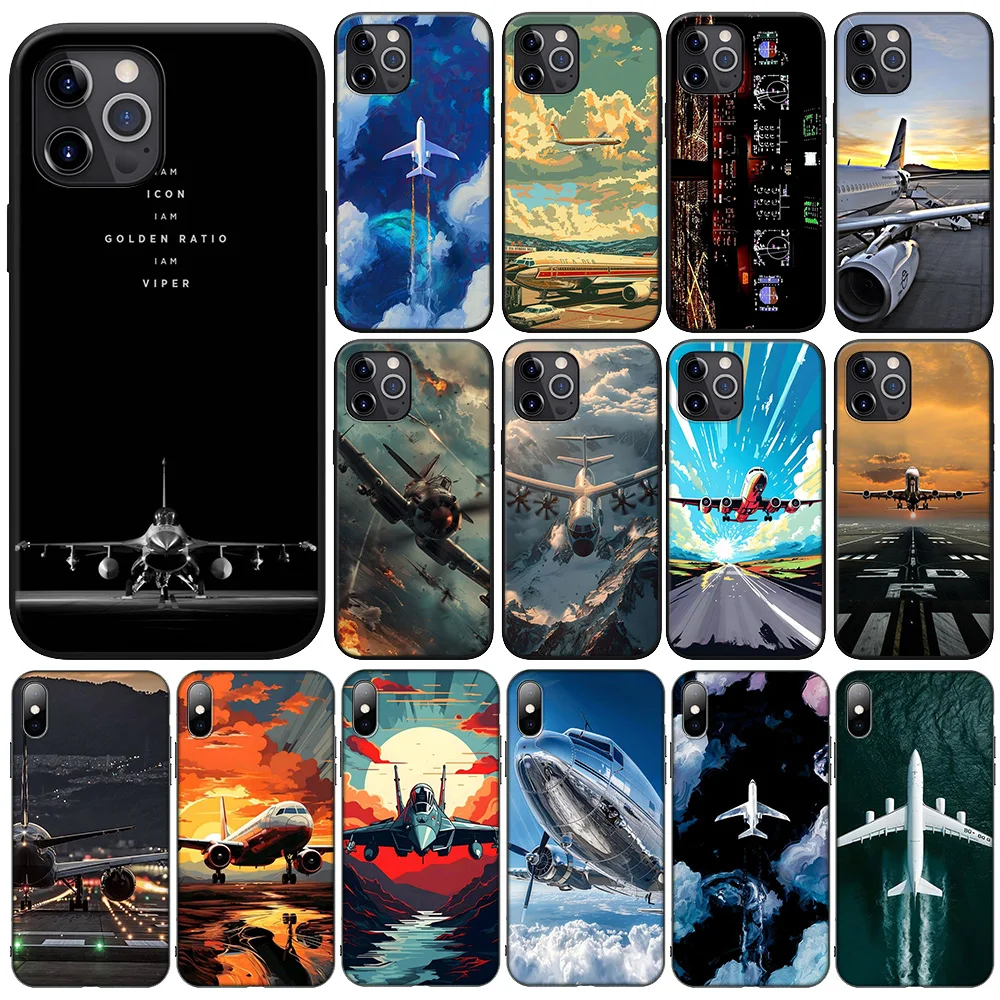 F-2 Airplane Red Space New Phone Case for Xiaomi POCO M6 M5 M4 F5 X6 C65 C55 C50 C51 Pro