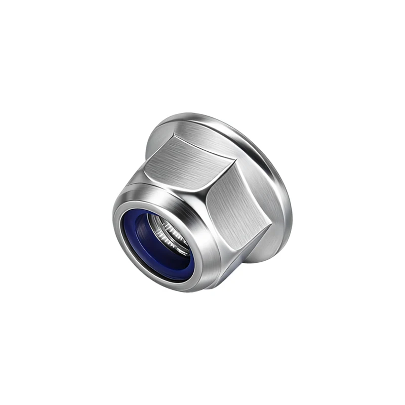 DIN6926 304 Stainless Steel Flange Nyloc Nut M3 M4 M5 M6 M8 M10 M12 Non-Serrated Nylon Insert Lock Nut Plain Flange