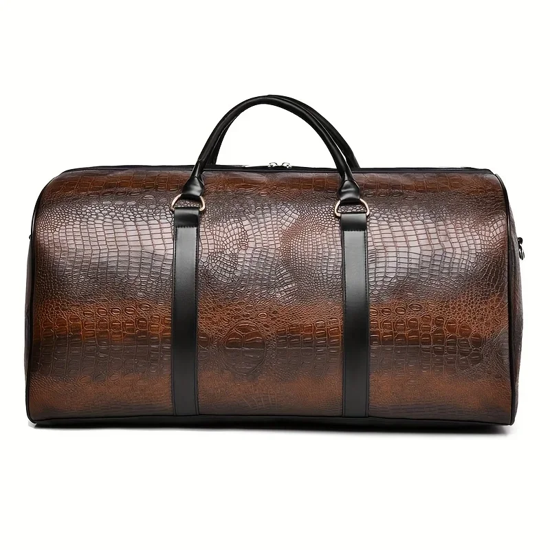 Retro-Reisetasche mit Krokodilstruktur und großem Fassungsvermögen – langlebiges Unisex-Urlaubsgepäck, vielseitiges Geschenk für Männer und Frauen – Detail 12