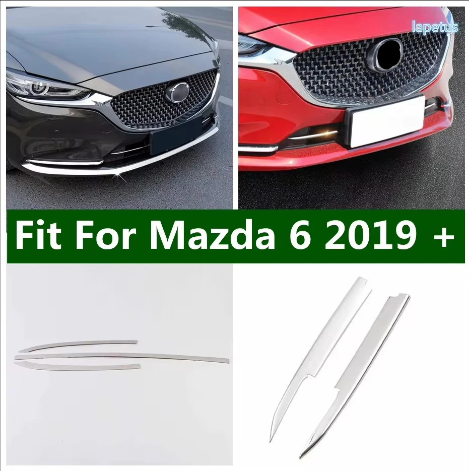 

Front Grille Under Net Grid Strips Bumper Splitter Lip Body Spoiler Diffuser Cover Trim For Mazda 6 2019 - 2024 Car Accessories