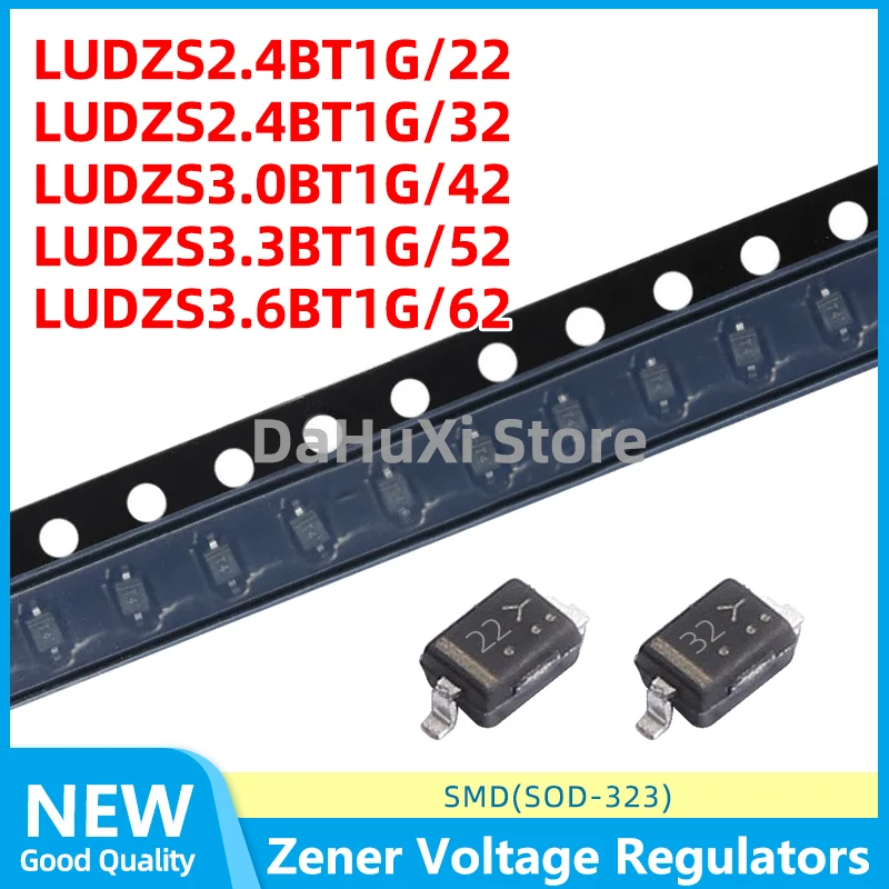 50PCS LUDZS2.4BT1G 22 LUDZS2.7BT1G 32 LUDZS3.0BT1G 42 LUDZS3.3BT1G 52  LUDZS3.6BT1G 62 SOD-323 Zener Voltage Regulators