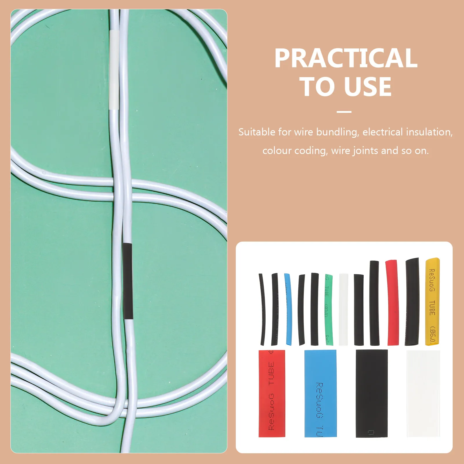 580Pcs Heat Shrink Tube Set High Temp Resistant Tough Shrink Tubing for Wires Electrical Sealing Wire Joints Marine Industrial