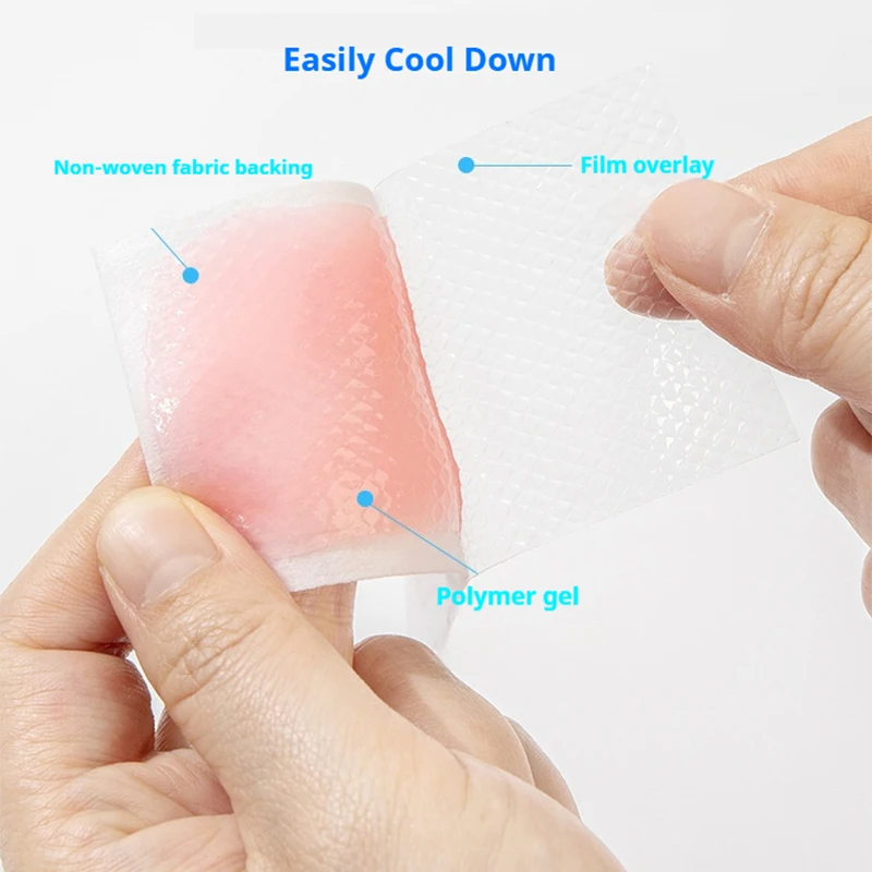 20pcs-Summer Rapid Cooling Gel Patch Easy to Cope with Body Temperature Fluctuations,Cool And Long- Lasting,Blue Cold Patch Cart