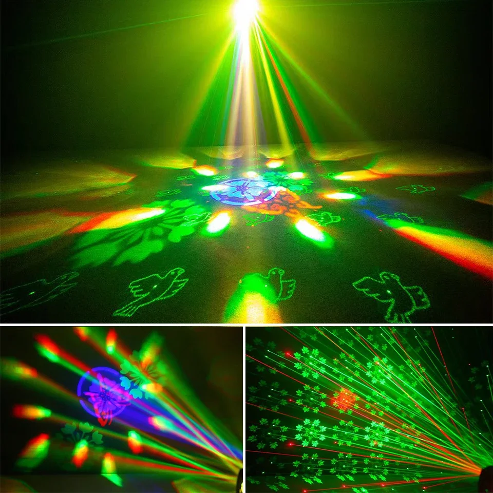 ALIEN 5in1 Bee Eye LED Stage Laser Party Light Effect with Remote Control Sound Active for DJ Disco Holiday Wedding Dance Lamp