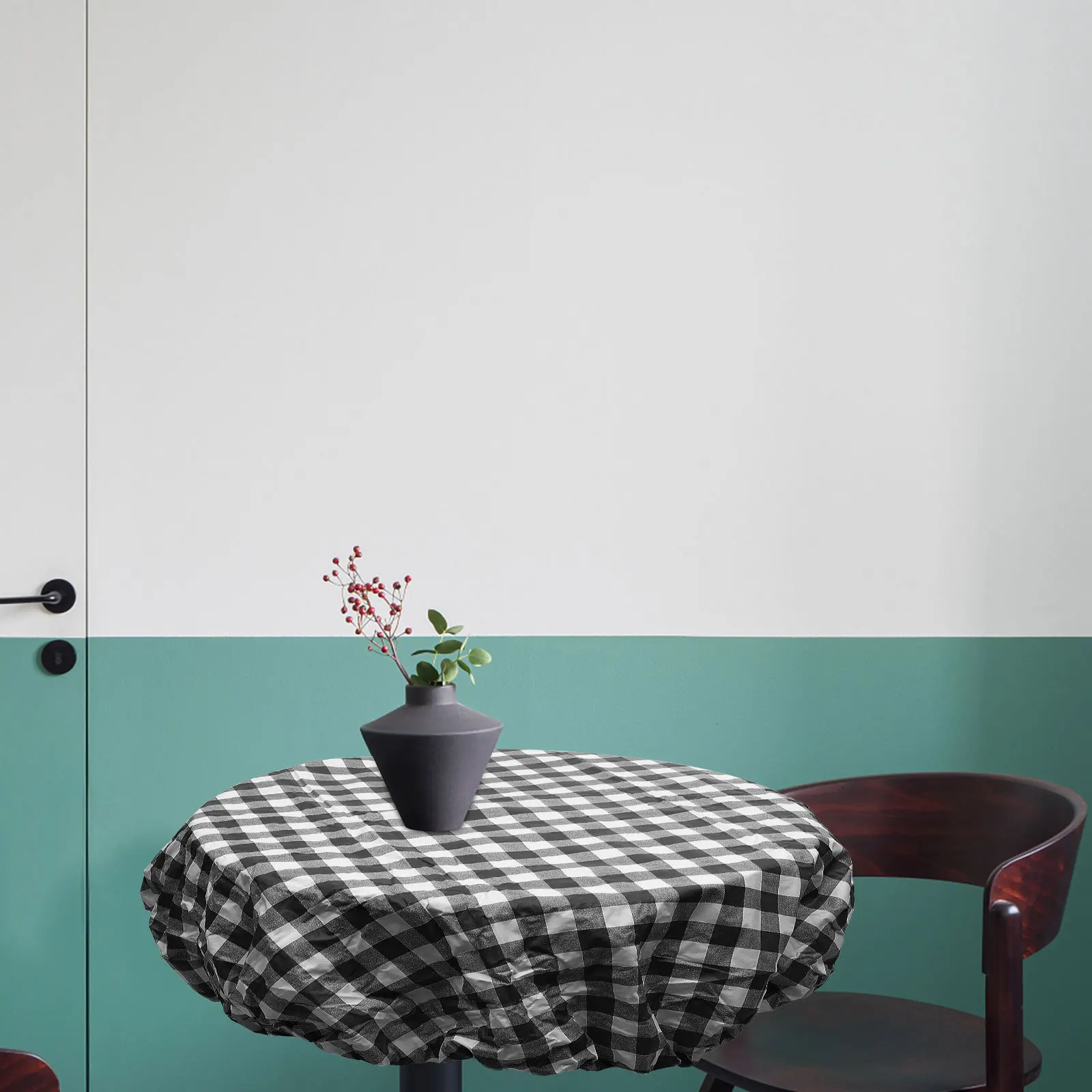

Waterproof PVC Round Tablecloth Decorative Elastic Edge Washable Table Cover for Picnic Banquet Home Party Hotel Tablecloth