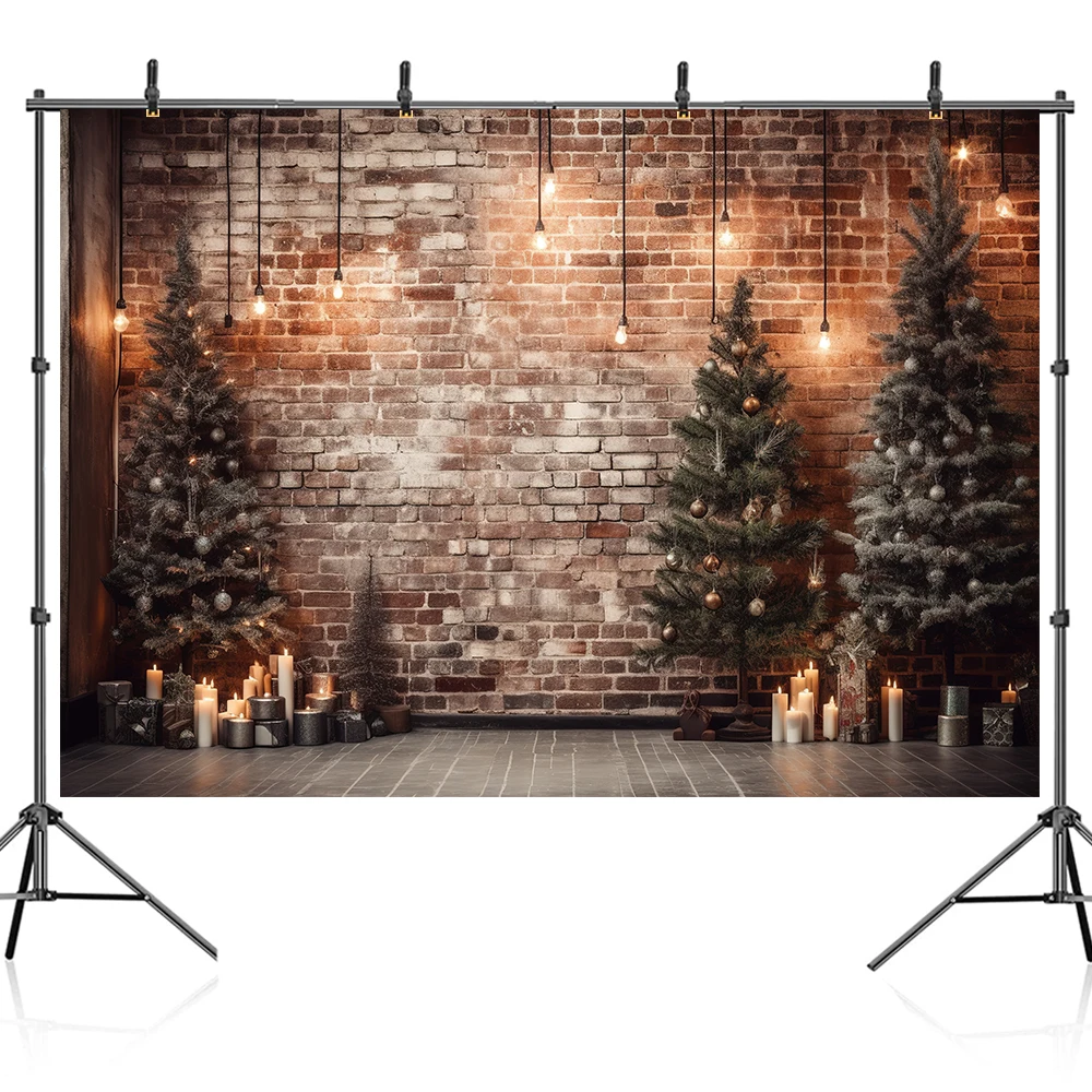 Bonvvie Christmas Backdrop for Photography Xmas Tree Window Fireplace Gift Winter Family Party Kids Portrait Photo Background