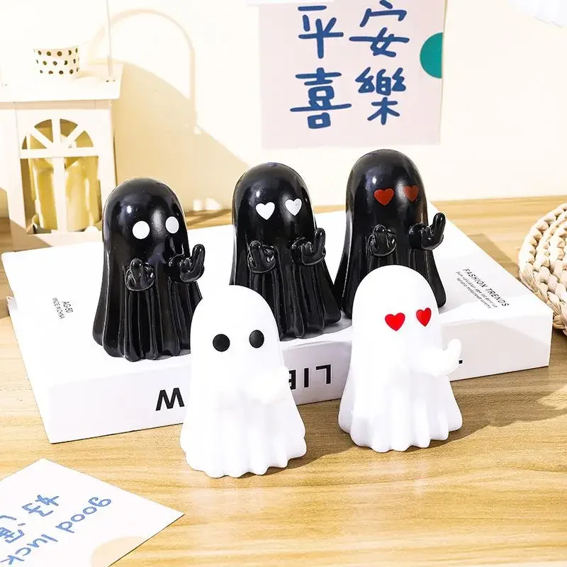 1 Piece Cute Small Horror Ghosts Halloween Home Decoration Ghost Statues Phone Stand Coffee Table Centerpieces Shelf