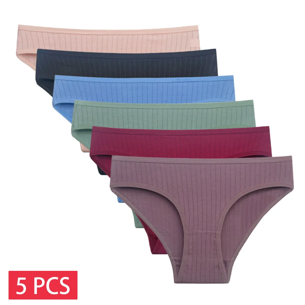 Lady Cotton Panty 5 PCS/SET Solid Color Underpants Seamless Panties For Women Cotton Briefs