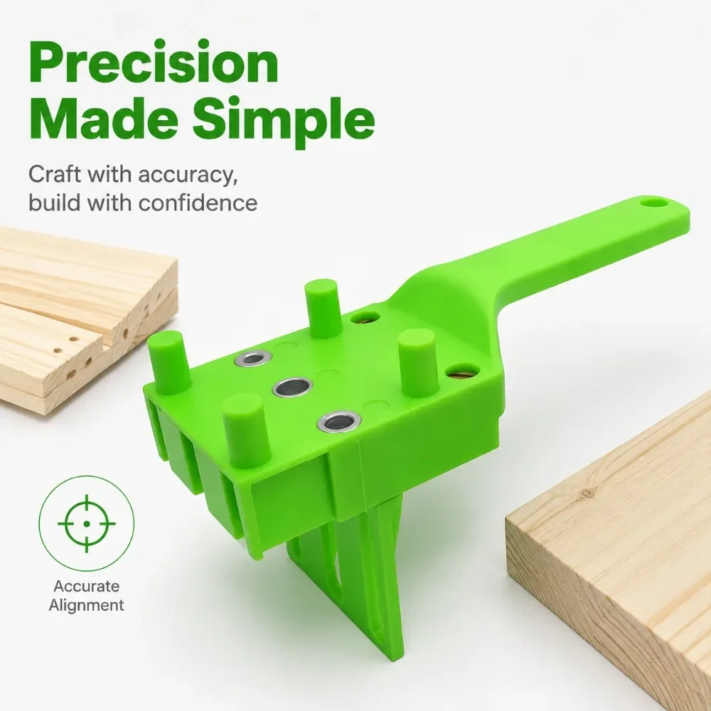 Durable Wood Dowel Jig Hole Puncher Portable Wood Board Drilling Guide Locator for Household DIY Carpenter Projects