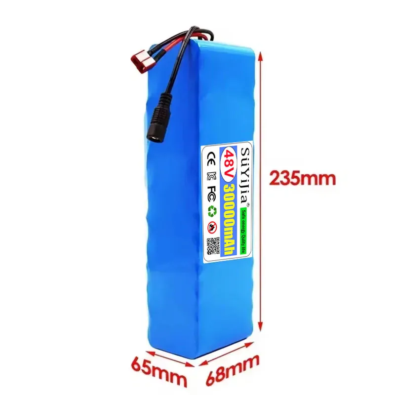 New 48V 30Ah 2000W 13S3P DC/T XT60 Lithium Ion Battery Pack Suitable for 48V Motors with BMS+54.6V Charger