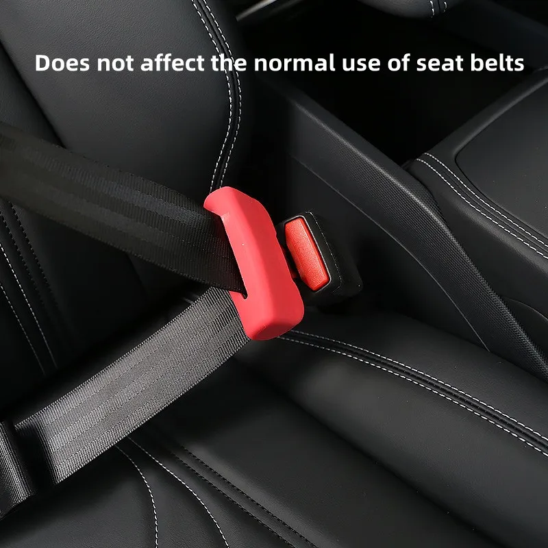 For Ford Mustang Mach-E Seat Belt Buckle Cover Soft Silicone Anti-scratch Collision Avoidance Car Safety Belt Clip Protector