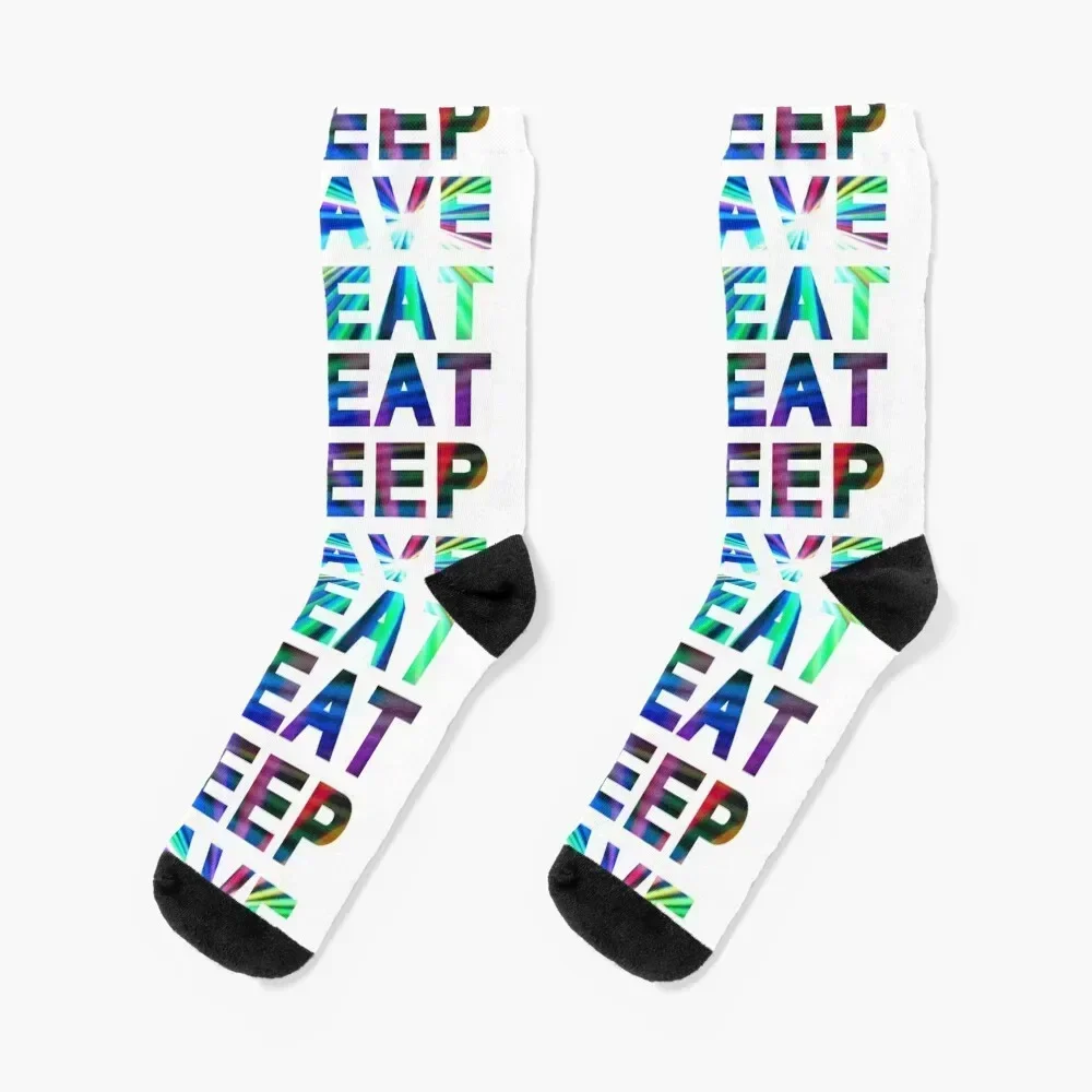 

Eat Sleep Rave Repeat Socks floor colored FASHION Socks For Man Women's