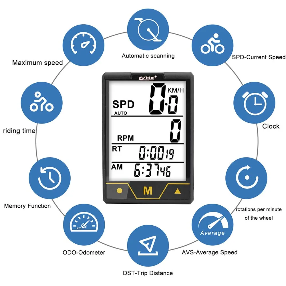 Bicycle Cycling Speed Counter Waterproof 2.7inch Digital Touch Screen Code Table Bike Ride Speedometer Odometer