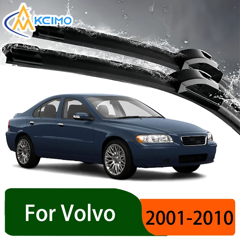 

Silent Black Front Wiper Blades Set for Volvo S60 2001-2010 2002 2003 2004 Auto Windscreen Windshield Window Wiper Accessories