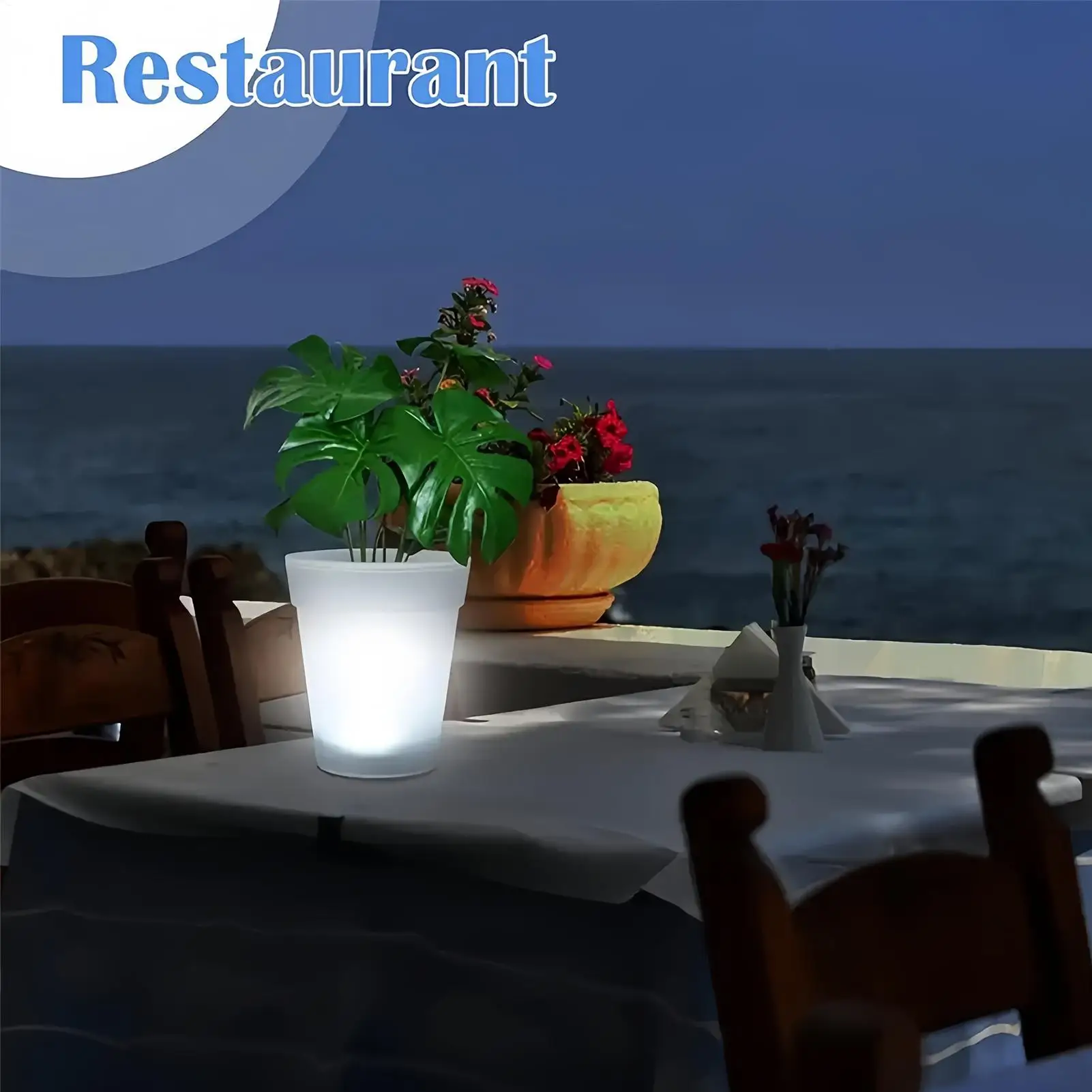 LED Planter Pots Outdoor Waterproof Landscape Lighting Solar Planter For Patio Yard Pathway Lawn Home Outside Birthday