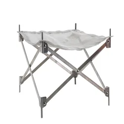 Portable Outdoor Camping BBQ Grill Small Charcoal Burning Stove with Storage Firewood Picnic Campfire Platform