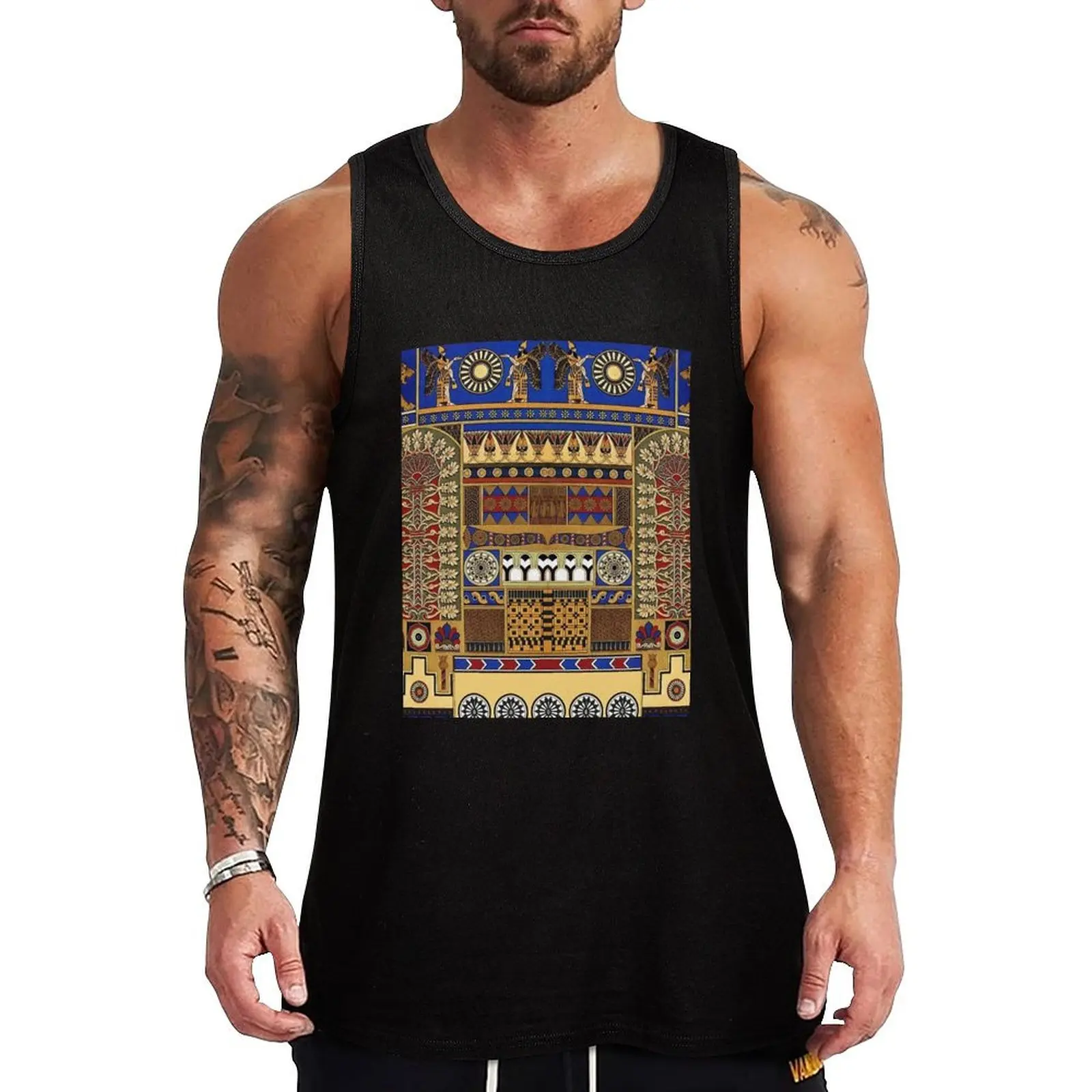 

Ancient Assyrian Art Tank Top cotton t-shirts man anime gym gym shirts sleeveless shirt man gym