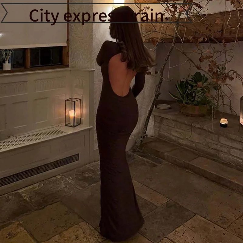 

Sexy Strapl Slim Fit Slit Dr for Women Hollow out mid Waist Summer Long Sve round Ne Bodysuit Koko Diva