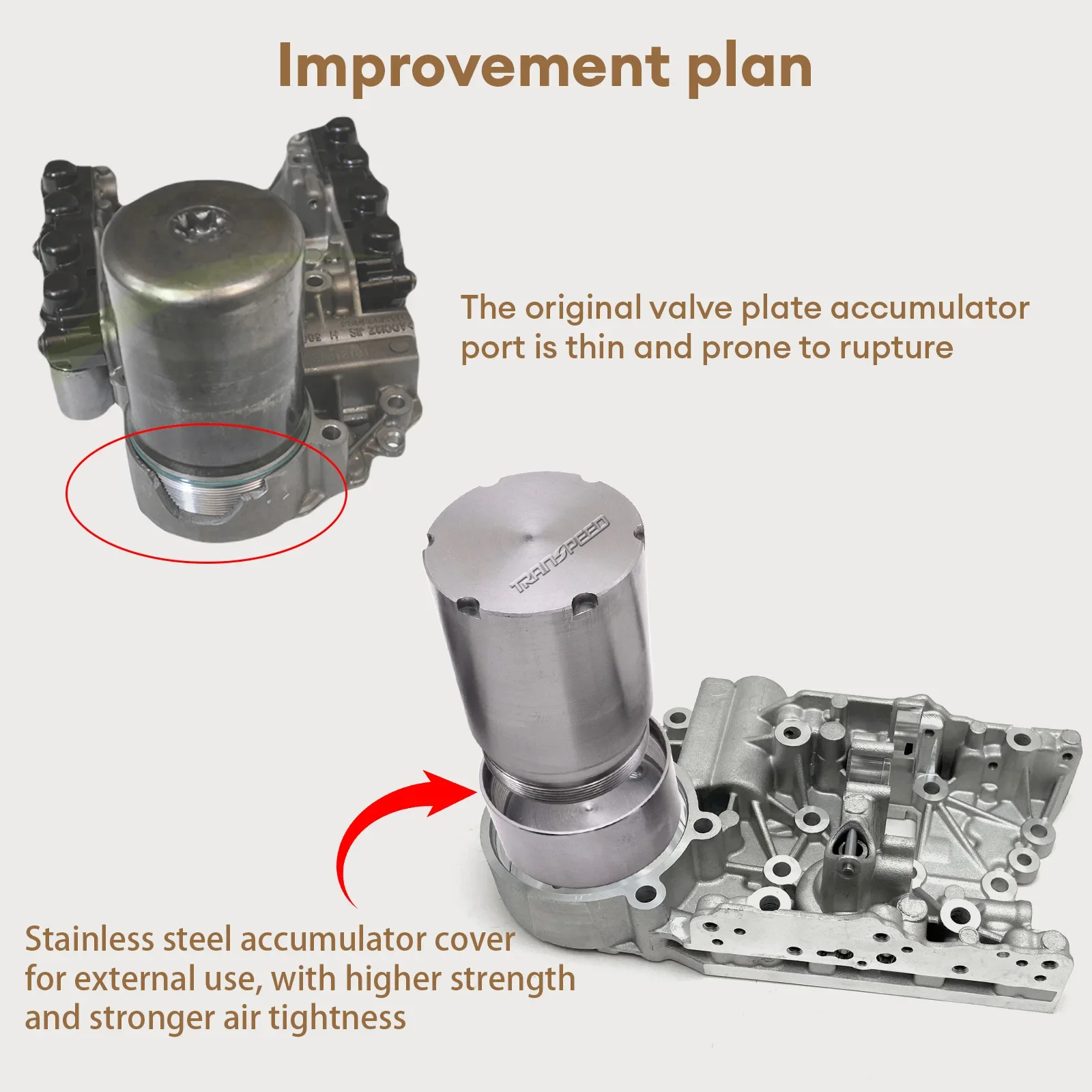 TRANSPEED 0AM DQ200 DSG Transmission Improve Accumulator Mechatronic Repair Kit For Vw Audi