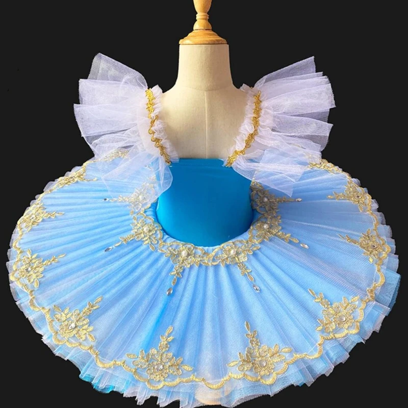 Profesjonalne stroje gimnastyczne do tańca 2024, spódnica baletowa, koronka rozpuszczalna w wodzie, siatka, spódnica dla dorosłych w rozmiarach 110-160, kostium do tańca łabędzia.