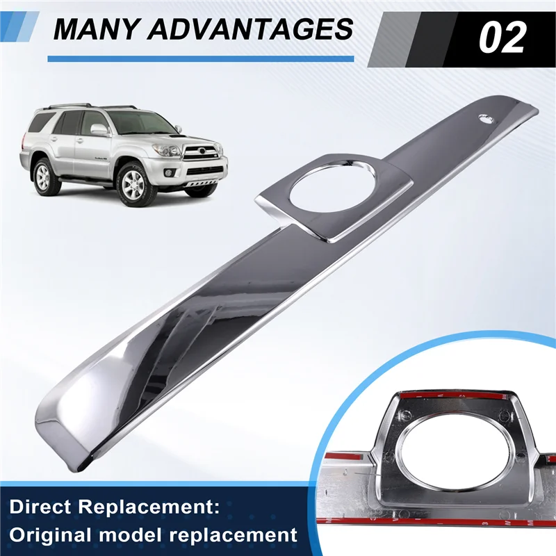 

【Price Drop !!】 For Toyota Surf 4Runner 2003-2009 Chrome Silver Rear Trunk Lid Cover Stickers Exterior Accessories Parts Car