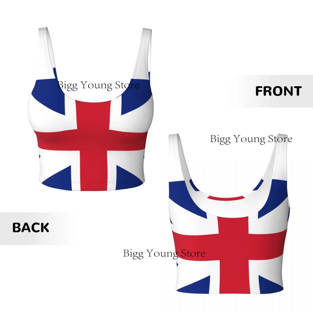 Women Sexy Sports Vest Flag Britain Female Streetwear Sport Lingerie Tee Crop Top
