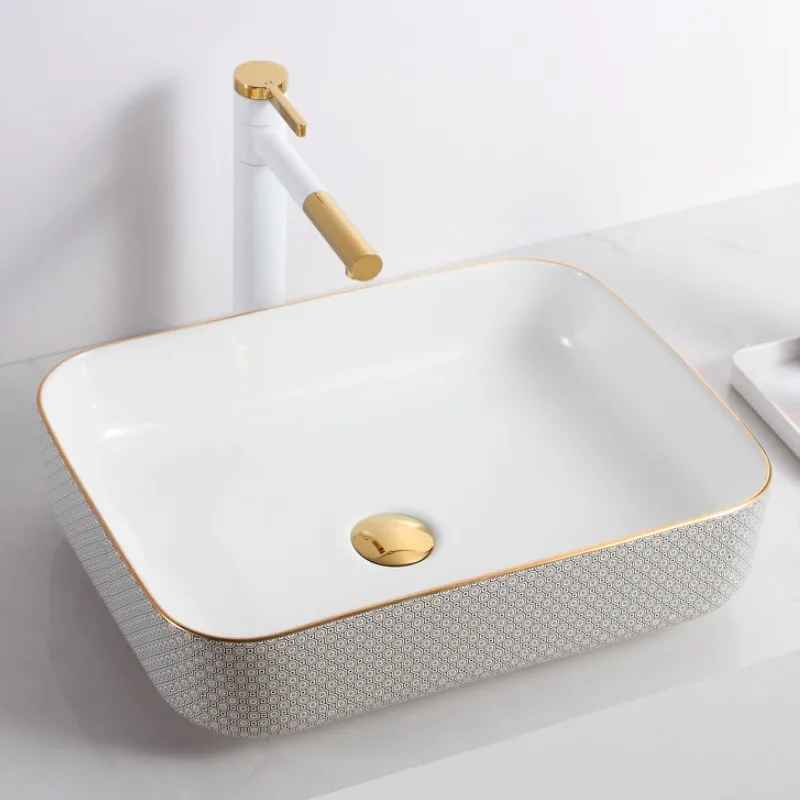 Casa modern style custom colored ceramic rectangular porcelain sink, capacity 9 liters, easy to clean, suitable for hotel