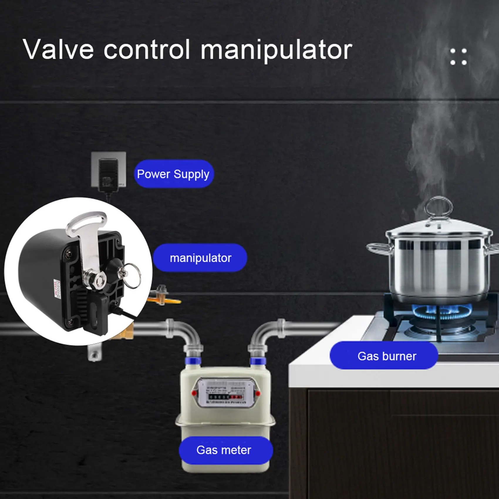 AT05-Dc8v-Dc16v Automatic Manipulator Shut Off Valve For Alarm Shutoff Gas Water Pipeline Security Device For Kitchen And Bathro